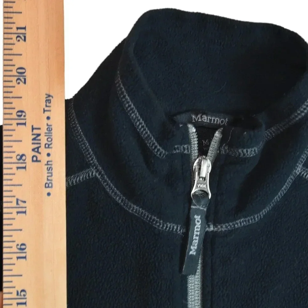 MARMOT || Kid's Fleece Quarter Zip Black Jacket Pullover Mock Neck Outdoors M - Picture 6 of 8